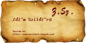 Zám Szilárd névjegykártya